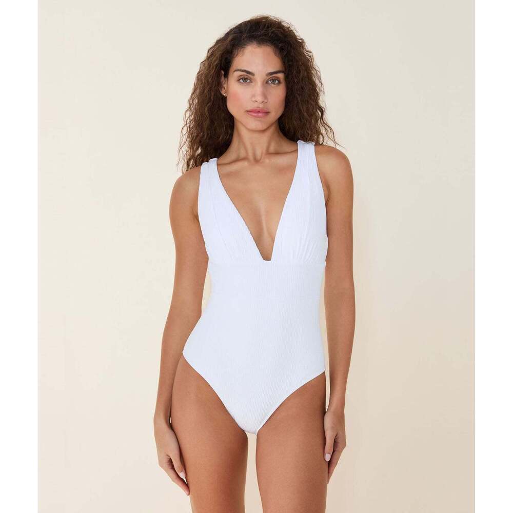 Andie The Mykonos One Piece - Eco Ribbed - White - Classic Size XLWHITE / XL
